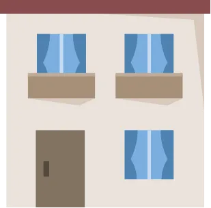 民泊・宿泊施設の建物のイラスト